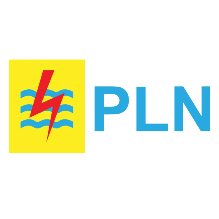 Logo resmi PT PLN (Persero) dengan simbol petir merah dan gelombang biru