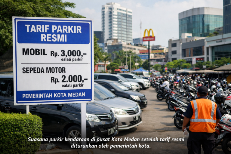 Tarif parkir Medan turun di pusat kota dengan papan tarif resmi terbaru