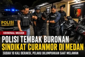 Petugas kepolisian mengamankan buronan sindikat curanmor di Kota Medan