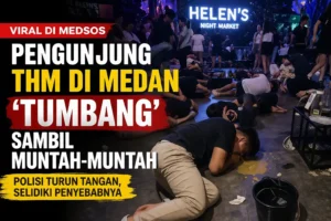 Pengunjung Helen Night Market Medan tumbang dan muntah viral